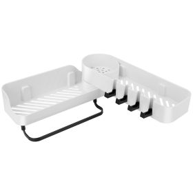 180otatable Bathroom Corner Caddy Shelf No Drilling Wall-Mounted Storage Rack for Toiletries