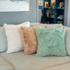 HGTV Triple Jacquard Carved Faux Fur Pillow Nomadic Desert 22 x 22 inches