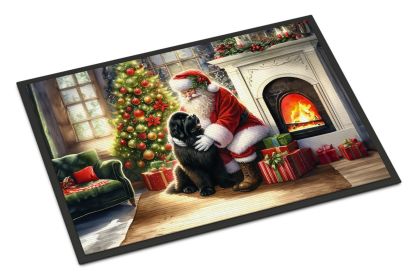 NEW Newfoundland and Santa Claus Doormat Front Door Mat Indoor Outdoor Rugs for Entryway, Non Slip Washable Low Pile, 18H X 27W