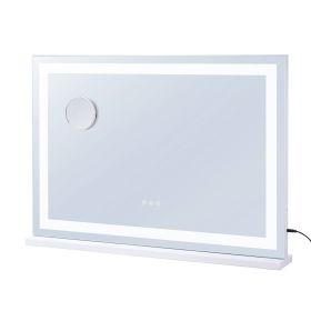 VEVOR Large Vanity Mirror with Lights, Three Color Lighting Modes, Lighted Makeup LED Mirror,5X Magnification,USB Port,Smart Touch Control