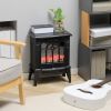 Electric Fireplace Stove, 18" Freestanding Fireplace Heater with Realistic Flame, Overheating Protection, Portable, 750W/1500W, Black