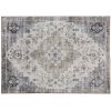 8x10 Area Rug, Vintage Machine Washable Rug, Non-Slip Carpet for Living Room, Bedroom, Dining Room, Brown and Green