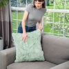 HGTV Triple Jacquard Carved Faux Fur Pillow Quietude 22 x 22 inches