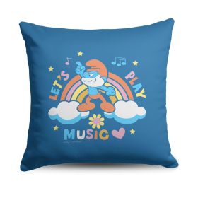 Smurfs Let's Play Music Throw Pillow 18x18 inches