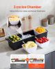 Chilled Condiment Server, 4 Compartment Ice Cooled Condiment Serving Container, Chilled Garnish Tray Bar Caddy with Lid, for Bartending & Serving Taco