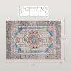 8x10 Area Rug, Vintage Machine Washable Rug, Non-Slip Floor Carpet for Living Room, Bedroom, Dining Room, Brown and Blue
