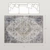 5x7 Area Rug, Vintage Machine Washable Rug, Non-Slip Carpet for Living Room, Bedroom, Dining Room, Brown and Green