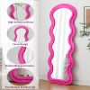 Flannel Full Length Wave rose Floor Mirror for Bedroom living room Hanging or Against The Wall