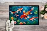 Koi Fish Doormat Front Door Mat Indoor Outdoor Rugs for Entryway, Non Slip Washable Low Pile, 24H X 36W