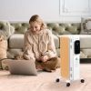 Electric Space Heater, Freestanding 161 Sq. Ft. Fireplace Heater with 3 Modes, Timer, and Remote, 600/900/1500 W, White