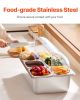 Countertop Food Serving Display Container, 6 Pan Stainless Steel Food Serving Tray