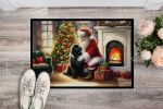 NEW Newfoundland and Santa Claus Doormat Front Door Mat Indoor Outdoor Rugs for Entryway, Non Slip Washable Low Pile, 18H X 27W