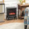 Electric Fireplace Stove, 18" Freestanding Fireplace Heater with Realistic Flame, Overheating Protection, Portable, 750W/1500W, Black