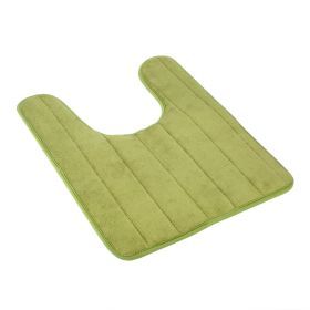 U Shaped Bathroom Rugs Contour Non-slip Toilet Mat Absorbent Cozy Velvet Floor Mat 23.62 x 19.69in (Option: PgGreen)