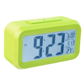 iMounTEK Digital Clock w/ LCD Backlight Alarm Snooze Temperature Calendar Display Light Sensor Eye-Friendly (Option: ocgk(Green)