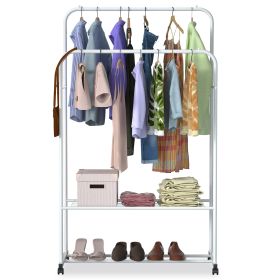 Garment Hanging Rack Clothing Hanging Rail Pillow Shoe Display Organizer Stand Rolling Wheel Clothes Organizer (Option: Rack_GPCTg3885)