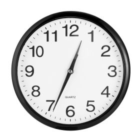 Round Wall Clock Silent Non-Ticking 10-inch Precise Quartz Battery Operated Hanging Clock for Home Office School (Option: BgLK)