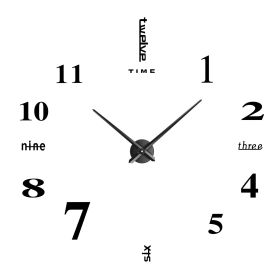 DIY Wall Clock 3D Mirror Surface Sticker Modern Art Wall Clock Home Office Decors Big Number Watch (Option: Silgver)